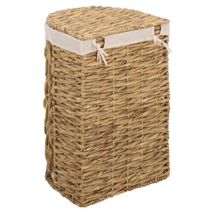 Panier de rangement en jacinthe d'eau tressé à la main avec doublure, organisateur domestique, panier à linge et à jouets en tissu naturel, durable, vente en gros B2B OEM - Product Image 2