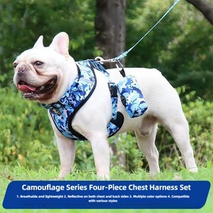 Arnés Moderno 4 en 1 <span class=keywords><strong>para</strong></span> Mascotas con Diseño de Camuflaje, Acolchado y Reflectante |   Correa |   Collar |   Chaleco Táctico Pequeño <span class=keywords><strong>para</strong></span> Mascotas - Product Image 1