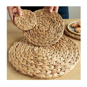Mantel individual tradicional vietnamita de jacinto de agua, tejido a mano, de hierba natural, para mesas de comedor, decoración de cocina y restaurantes. - Product Image 2