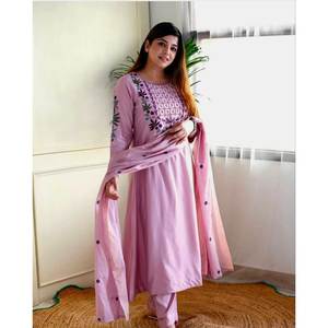 Hermoso Salwar Kameez de Algodón para Fiestas, Talla XL, Parte Superior e Inferior con Dupatta - Product Image 2