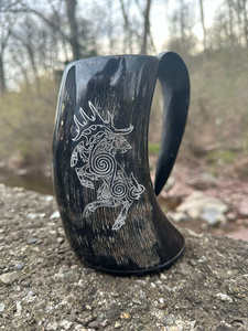 Tasses en corne de buffle polies de qualité supérieure, style animalier, Inde, type Viking, avec logo gravé personnalisé - Product Image 3