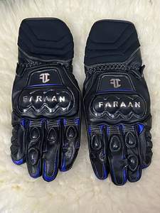 Guantes de Motociclismo de Cuero Negros con Protección de Nudillos de Carbono, Transpirables y con Agarre para Pista y Calle - Product Image 6