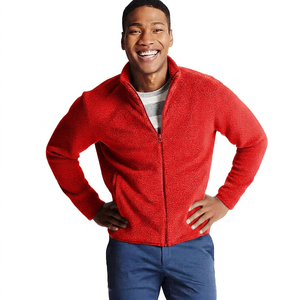 Men's Gray Canvas <b>Fleece</b> <b>Zipper</b> Jacket Stand Collar Front Casual Autumn Wear Breathable Knitted Polyester Softshell Regular Fit - Product Image 6