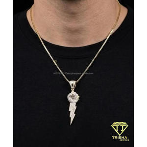 จี้เพชรทรงสายฟ้าประดับเพชรแล็บโกรว์ เงินแท้ 925 เครื่องประดับสุดหรู - Product Image 5
