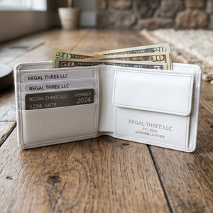 Regal Three Genuine Leather <b>Wallet</b> Short Unisex Multi Card <b>Holder</b> Minimalist Daily Use Travel Leather <b>Wallet</b> Unisex - Product Image 1