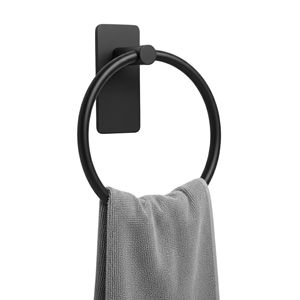 Porte-serviettes mural moderne noir mat en acier inoxydable pour salle de bain, accessoires de salle de bain, fabricant - Product Image 4