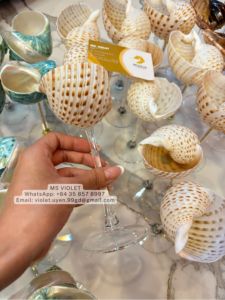 Copas de Cóctel Hechas a Mano con Diseño Único de Conchas Marinas, Tallo Largo, Decoración Costera, Juego de Copas de Vino con Capacidad de 0.75L, 6-10 Piezas, para Fiestas en la Playa, Bar en Casa - Product Image 6