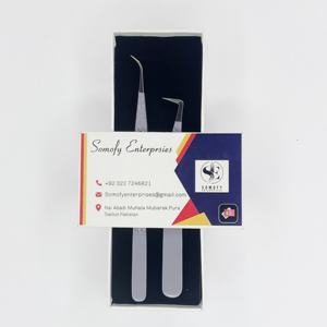 Ensemble de pinces à cils professionnelles personnalisées en acier inoxydable, durables, courbées, à fibres et à dents, pour extensions de cils - Product Image 5