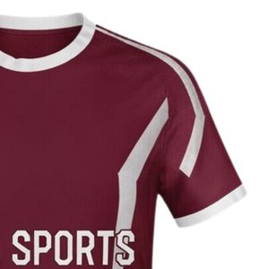 Men Maroon Sublimated Handball Jersey Short Sleeve <b>Polyester</b> Athletic <b>Shirt</b> Team Uniform Match Wear Sports Clothing - Product Image 4