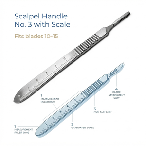 Professional No. <b>3</b> Surgical Scalpel Detachable Handle Long-Lasting Steel Blade Holder Easy Grip Manual Power by optitech - Product Image 1