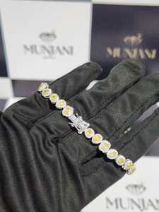 925 Silver Moissanite Tennis Bracelet <b>Iced</b> <b>Out</b> Brilliant Cut Claw Setting Gold Plated <b>Chain</b> Link Trendy Women Men for - Product Image 2