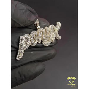 <b>Custom</b> <b>Name</b> <b>Necklace</b> Lab Grown Iced Out Hip Hop Pendant Luxury Jewelry Gift - Product Image 3