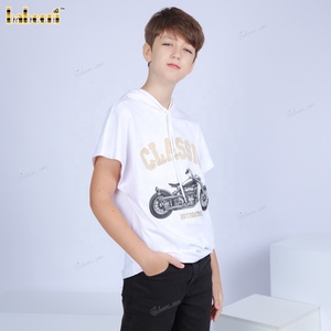 Lettres brodées classiques T-shirt chauve-souris imprimé moto pour garçons adolescents Style décontracté à séchage rapide tricoté motif 3D-TB 37 - Product Image 1