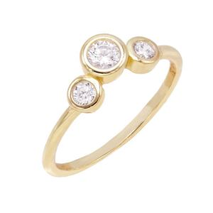 Wholesale Graduated Diamond 14K Solid Gold Lab Grown Diamond Three Stone Ring Anniversary Gift Bezel Set Engagement Ring for Her - Product Image 6