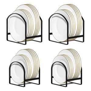 Chrome Plated Small Dish Drying <b>Rack</b> <b>Kitchen</b> Countertop Plate Organizer Metal Wire <b>Storage</b> Stand for Dinner Plates Saucers - Product Image 6
