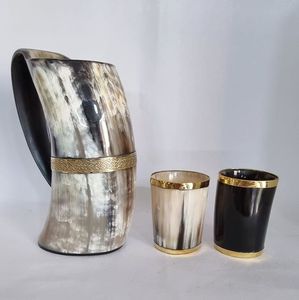 Durable Design Modern Antique Imitation Viking Horn Mug Tankard Eco-Friendly Waterproof Natural Shape Polished Customizable - Product Image 6