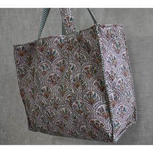 Sac fourre-tout en coton à imprimé floral bohème pour femmes, sac de shopping réutilisable, sac à bandoulière écologique pour les voyages, sac décontracté pour tous les jours - Product Image 3