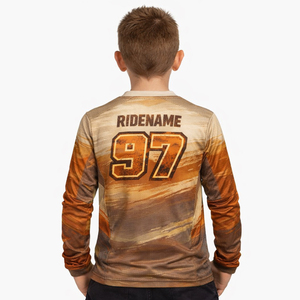 เสื้อแข่งรถเด็กปรับแต่งได้ 100% โพลีเอสเตอร์ ระบายอากาศได้ดี สำหรับรถออโต้และมอเตอร์ไซค์  ชุดแข่งรถมอเตอร์ครอส MX แบบซับลิเมชั่น - Product Image 2