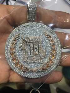 Último Modelo Personalizado, Colgante Infantil de Plata de Ley 925 Chapado en Oro Rosa de 14K, Diamante Real, Nombre Personalizado, Amuleto Clásico para Fiestas - Product Image 5