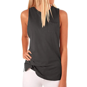 Débardeurs pour femmes de haute qualité 2026, gris personnalisé, style Tomboy, pour l'été, séchage rapide, respirant, grandes tailles, en coton/bambou uni - Product Image 5