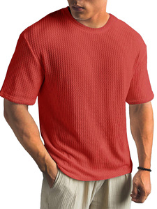Camiseta Casual de Cuello Redondo para Hombre, Transpirable, de Manga Corta, Mezcla de Algodón, Cómoda para Uso Diario, Estilo Básico y Elegante - Product Image 4