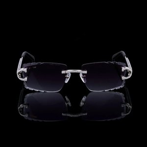 Gafas de Sol Cuadradas Sin Montura de Lujo con Cristales, Ligeras, con Patillas de Madera, Unisex, para Uso Casual al Aire Libre - Product Image 3