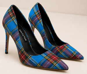 Chaussures à talons aiguilles écossaises à carreaux pour femmes – Talons hauts élégants pour mariage et soirées - Product Image 6