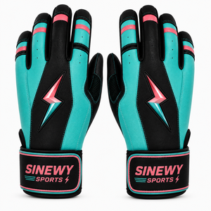 Série de gants de frappeur de baseball personnalisés SINEWY SPORTS – Couleurs sur mesure, en cuir respirant, séchage rapide, durables, pour droitiers et gauchers - Product Image 1