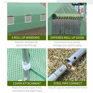 11.5 esterna portatile 'x 10' x 6.5 'alta serra a Tunnel con finestre verde intenso per giardini - Product Image 5