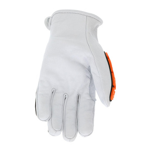 Mechanics <b>Gloves</b> Goatskin Leather <b>Drivers</b> Work Tire Tread TPR Back Fingers Thumb Kevlar Cut Resistant Liner Heat Resistance - Product Image 4