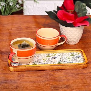 Plateau en bois et en émail blanc, 12 "x 7", offre spéciale - Product Image 5
