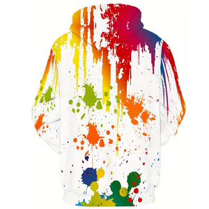 Nueva Sudadera con Capucha Casual de Manga Larga para Hombre, Sudadera Casual con Estampado de Patrones Multicolores Teñidos, Sudadera con Capucha Moderna Estampada - Product Image 6