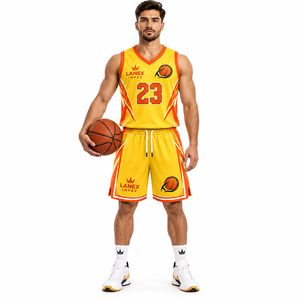 Vente en gros d'uniformes de basketball personnalisés pour hommes et équipes de jeunes, ensemble maillot et short par sublimation, vêtements de sport OEM pour clubs - Product Image 2