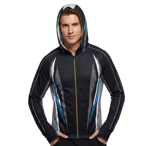 Chaqueta de Pesca con Capucha Unisex para Adultos, UPF 50, Impermeable, Anti-UV, Camuflaje, Impresión por Transferencia Térmica Frontal, Estampado Geométrico, Cremallera Completa - Product Image 4