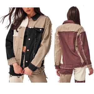 Chaqueta de Mezclilla Larga para Mujer, Estilo Vintage 2026, con Cierre de un Botón y Diseño de Parches, Casual, Nueva, Comercio Exterior Europa/EE. UU. - Product Image 6