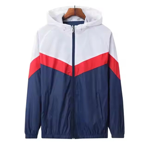 Custom High Quality Autumn Windbreaker Jaket Hooded Patchwork Outdoor Windproof Sports Running <b>Mens</b> <b>Jackets</b> - Product Image 1