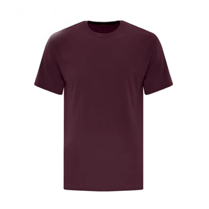 T-shirt uni à col rond de haute qualité en gros, personnalisable, unisexe, 100 % coton, pour hommes, basique, en jersey de coton à col rond - Product Image 6