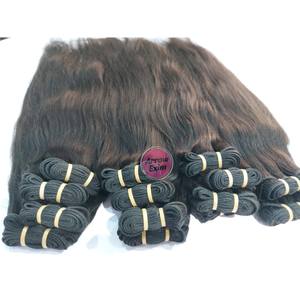 Cheveux humains naturels noirs indiens 100% Remy, double trame machine, cuticules alignées, grade 10A, vierges de temple, résistants à la chute, doux - Product Image 3