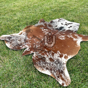 พรมหนังวัวแท้ลายขนสีน้ำตาลขาวแบบบราซิล - Product Image 5
