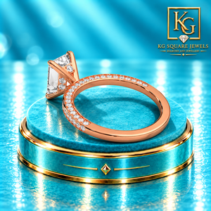 Hermoso Anillo de Compromiso Solitario con Diamante Cultivado en Laboratorio con Corte Esmeralda y Halo Oculto en Oro Rosa de 14 Quilates para Mujer - Product Image 2