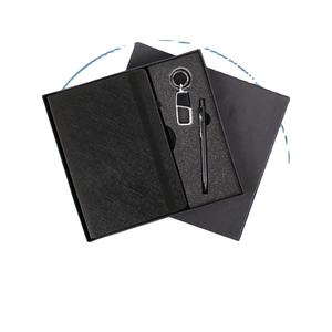 Bolígrafo y llavero de diario de cuero para cuaderno de negocios 3 en 1 personalizable de alta calidad para regalos corporativos de oficina para graduación - Product Image 1