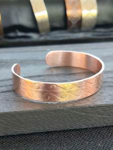 Handmade Copper <b>Wire</b> Wrapped Bangle Bracelet Bohemian Spiral Design Irregular Shape Metal Artisan Jewelry - Product Image 6