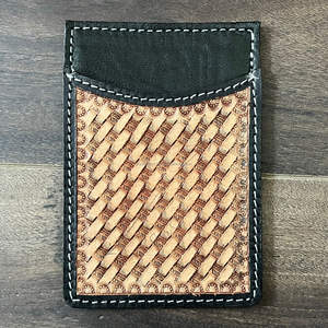 Portatarjetas de bloque RFID de cuero de vaca con herramientas manuales Premium, Mini billetera de lujo hecha a mano occidental, tarjetero portátil delgado para Unisex - Product Image 6