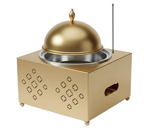 หม้อตุ๋นทรงกลมฝาปิดสีทองคุณภาพดี พร้อมลายฉลุเลเซอร์ ดีไซน์ทันสมัย สำหรับเสิร์ฟอาหาร ราคาประหยัด - Product Image 1