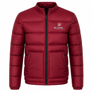 OEM Custom Logo Unisex <b>Lightweight</b> Puffer Jacket Stand Collar Quilted Water Resistant Winter <b>Coat</b> with Zipper Pockets Blimpex - Product Image 1