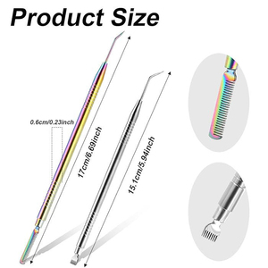 Rehausseur de cils en silicone végétalien réutilisable, applicateur professionnel en acier inoxydable à double action, pour rehaussement des sourcils, durable - Product Image 6