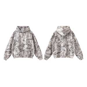 Sweat à capuche unisexe personnalisé en molleton 100% coton épais, motif camouflage Real Tree hiver, coupe oversize, style streetwear, imprimé numérique intégral - Product Image 2