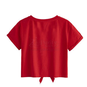 T-shirt court à manches courtes pour femme avec logo personnalisé, prix de gros, fabriqué au Pakistan - Product Image 2