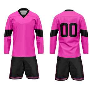 เสื้อฮอกกี้น้ำแข็งผู้ชายแบบสั่งทำพิเศษ แขนยาว สีชมพู ดำ หลายสี ระบายเหงื่อได้ดี ทรงปกติ ชุดยูนิฟอร์มสำหรับผู้ใหญ่ - Product Image 1