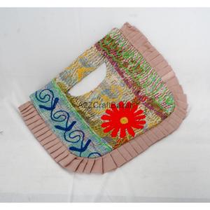 Handmade Vintage Multicolor 100% Cotton Suzani Floral Embroidery Women's Clutch <b>Bag</b> Hand Length Handle <b>Medium</b> Size Exhibition - Product Image 5